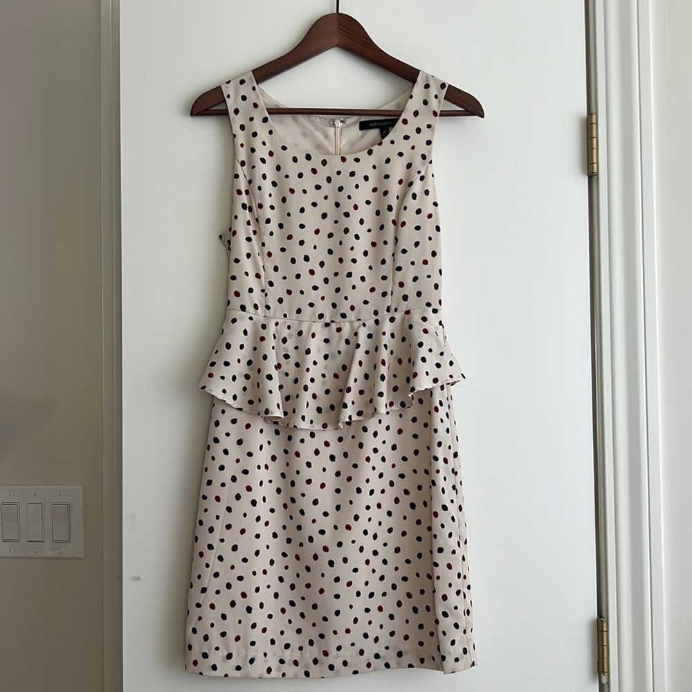 Peplum dotted dress